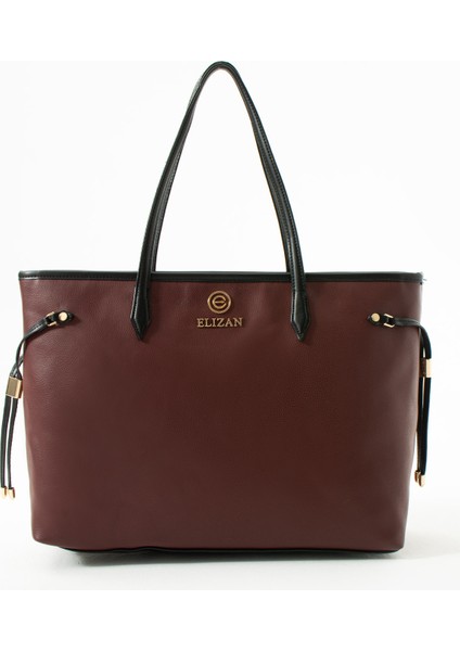 Geniş Iç Hacimli Bordo Shopping Kadın Omuz Çantası