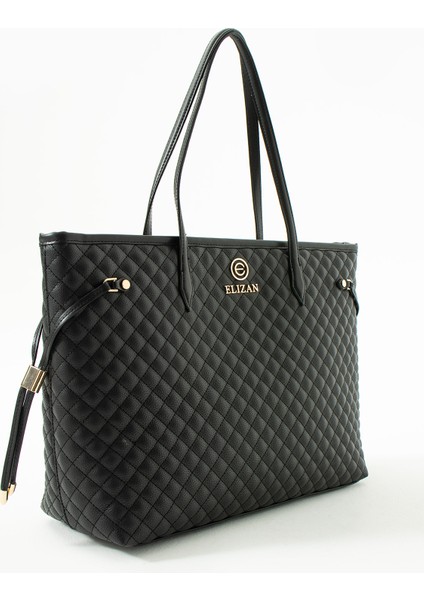 Geniş Iç Hacimli Baklava Desen Siyah Shopping Kadın Omuz Çantası fiyatları