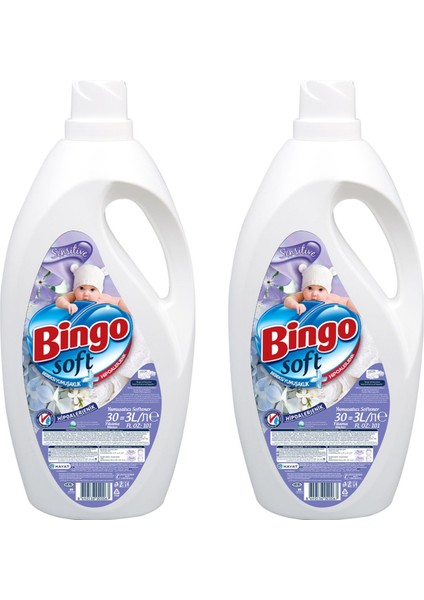 Soft Sensitive Çamaşır Yumuşatıcısı 3 lt x 2 Adet