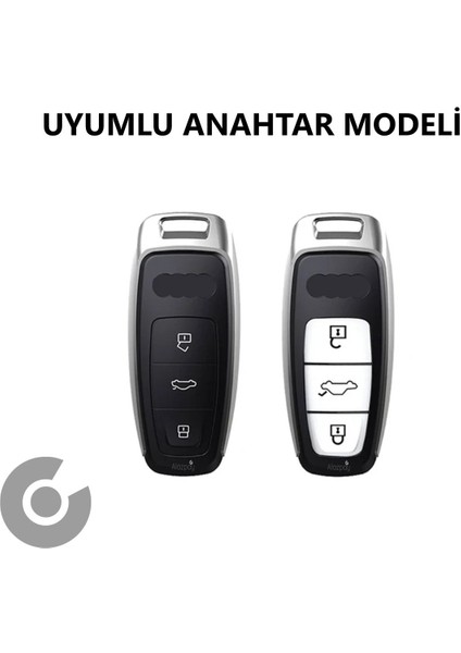 Audi A3 A4 A6 A7 A8 & B9 C8 4K D5 & S7 S8 & Q7 Q8 & E-Tron Tpu Anahtar Kılıfı (1 Adet)