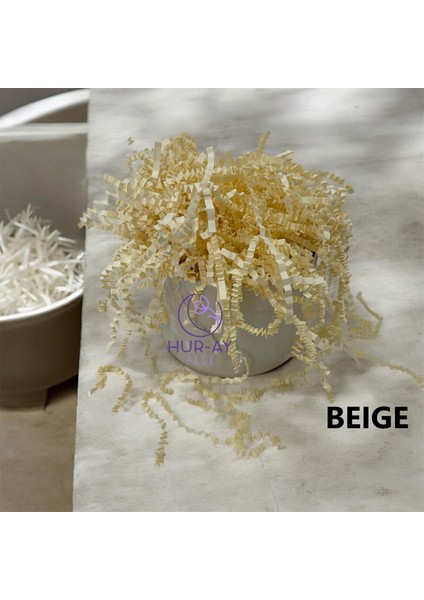 Krem Renk Kırpık Kırpıntı Z Zigzag Pelur / Kırpıntı Kağıt / 100 gr / Süs Dolgu Malzemes