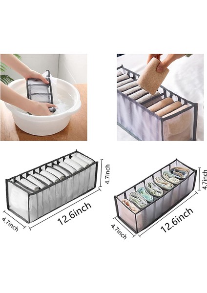 4 Set Iç Giyim Çekmece Organizatör Çorap Organizatör, Katlanabilir Naylon Mesh Dolap Organizatör Dresser Organizatör - Gri (Yurt Dışından) fiyatları