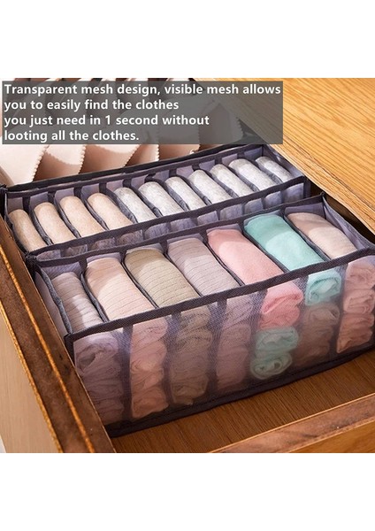 4 Set Iç Giyim Çekmece Organizatör Çorap Organizatör, Katlanabilir Naylon Mesh Dolap Organizatör Dresser Organizatör - Gri (Yurt Dışından) fırsatları