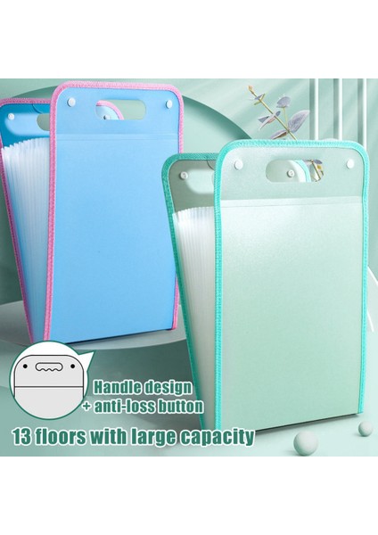 A4 Capacity Portable Organ Bag Folder Student Exam Paper Storage Bag 13 Layers Bill File Sorting Organizer Case,3 (Yurt Dışından) fiyatları