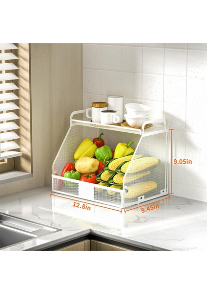 Mutfak, Mutfak Organizatörleri ve Depolama Için Asılı Meyve Sepeti Patates Soğan Duvar Sepetleri Kiler Beyaz (Yurt Dışından)