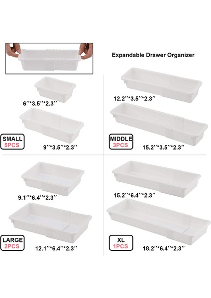 11 Paket Genişletilebilir Çekmece Organizatörleri, Plastik Makyaj Organizatör Kapları, Organizatör Kutuları, Organizatör Tepsisi Stora (Yurt Dışından) fiyatları