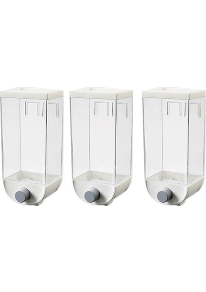 Duvara Monte Basın Tahıl Dağıtıcı Tahıl Saklama Kutusu Kuru Gıda Kabı Organizatör Mutfak Aksesuarları, 1500 Ml, 3 Adet (Yurt Dışından)