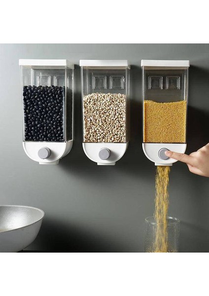 Duvara Monte Basın Tahıl Dağıtıcı Tahıl Saklama Kutusu Kuru Gıda Kabı Organizatör Mutfak Aksesuarları, 1500 Ml, 3 Adet (Yurt Dışından) fırsatları