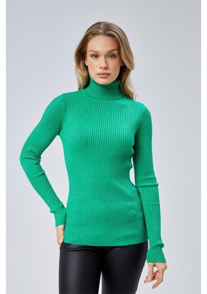 Simli Balıkçı Yaka Triko