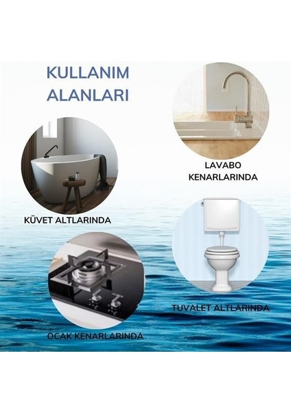 Gri Su Sızdırmaz Banyo Mutfak Lavabo Küvet İzolasyon Şerit Bant