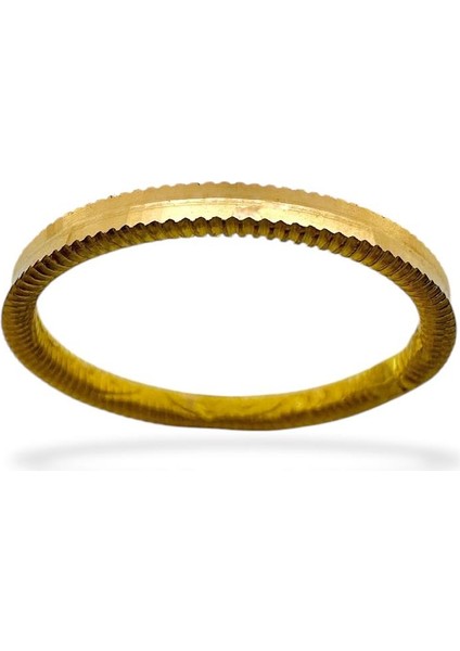 22 Ayar Altın Oluklu Ajda Yüzük Alyans Çok Şık