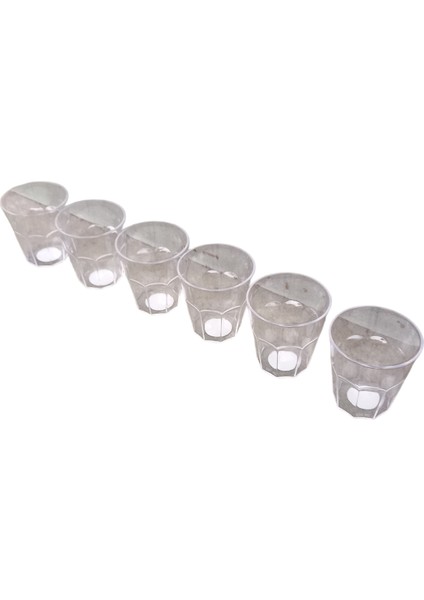 Akrilik Kristal Şeffaf 6'lı Bardak Su Meşrubat Kahve Bardağı 250 ml Cam Değildir fiyatları