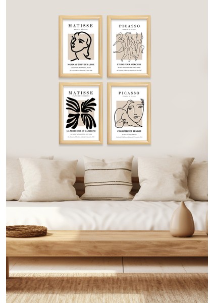 Modern Sanat Klasiği 4'lü Tablo Seti