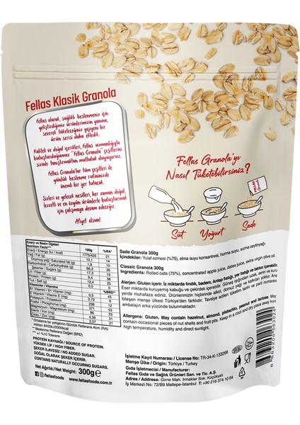 Granola 3'lü - Klasik 300G