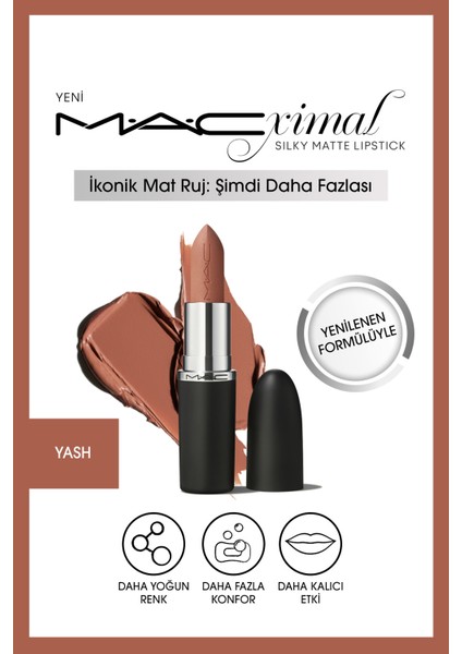 Silky Matte Lipstick Nemlendirme Etkili Yoğun Renk Sağlayan Ruj-YASH 3.5GM