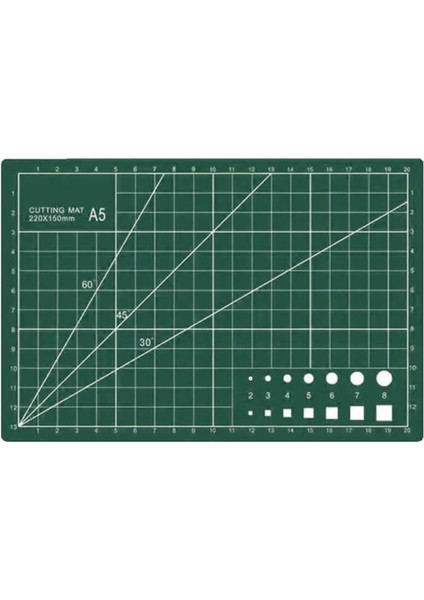 A5 Kesme Matı Patchwork - Cutting Mat - Kesme Tablası - Kesim Altlığı - 22*15 cm - Yeşil