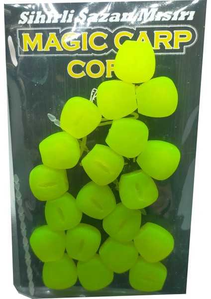 12 mm Fluo Yüzen Silikon Yeşil Mısır Yapay Yem ( 20 Adet)
