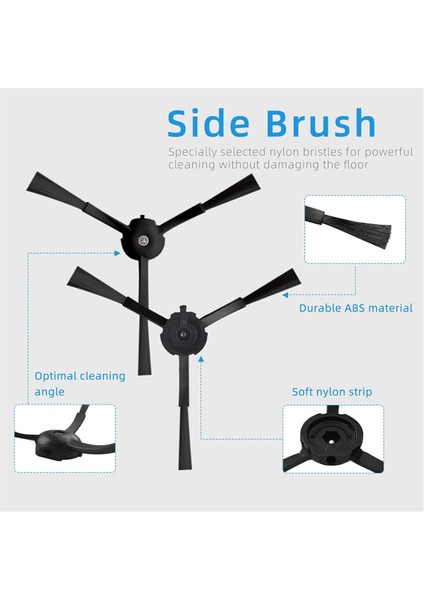 Roborock Q8 Max,q8 Max+ Için Yedek Yedek Parça Rulo Ana Yan Fırça Hepa Filtre Aksesuarları (Yurt Dışından)