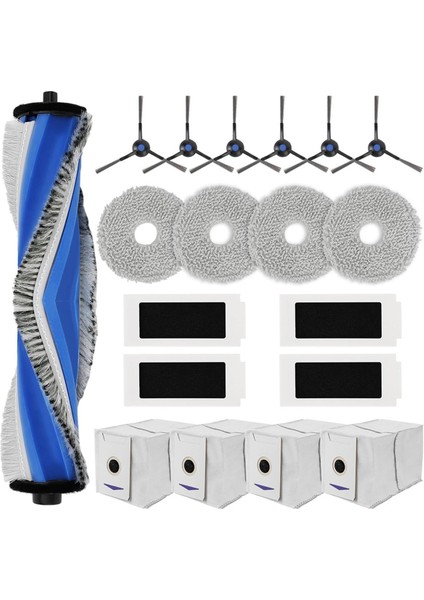 Ecovacs Deebot T30S/ T30S Robot Süpürge Yedek Parçaları Ana Yan Fırça Hepa Filtre Paspas Pedi Toz Torbaları (Yurt Dışından)