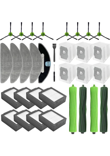 Roomba J5+ I5+ Plus Vakum Aksesuarları Için Yedek Parçalar Silindir Fırçalar Filtreler Paspas Pedi Yan Fırça Toz Torbaları (Yurt Dışından)