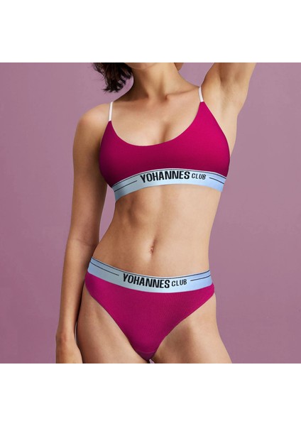 Yohannesclub, Kadın, Iç Çamaşırı Takımı, (Bralet-Slip), Pembe/fuşya