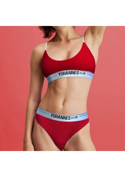 Yohannesclub, Kadın, Iç Çamaşırı Takımı, (Bralet-Slip), Kırmızı