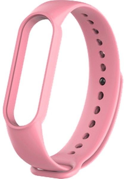 Xiaomi Mi Band 5 ve 6 Akıllı Bileklik Silikon Kordon Kayış Açık Pembe