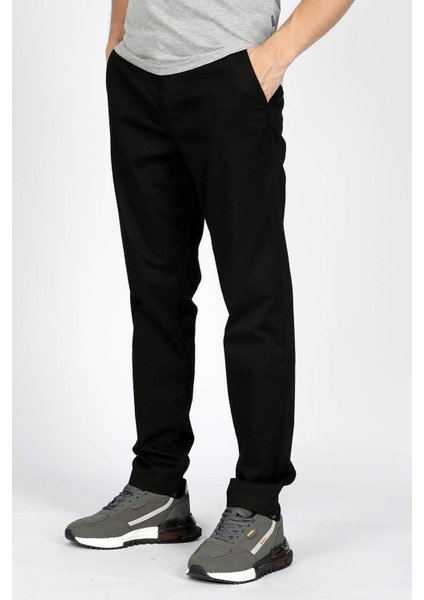 Normal Bel Slim Fit Siyah Erkek Chino Pantolon 242 Lcm 221016 New Chıno 2 Siyah