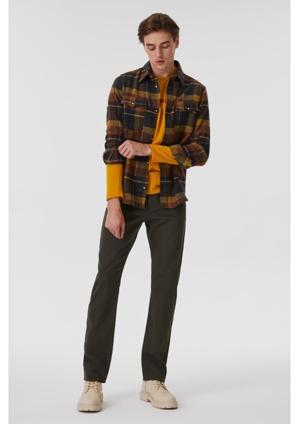 Normal Bel Slim Straight Haki Erkek Chino Pantolon 241 Lcm 221002 Jagger Hakı