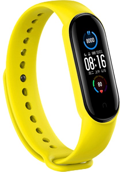 Xiaomi Mi Band 5 ve 6 Akıllı Bileklik Silikon Kordon Kayış Sarı fiyatları