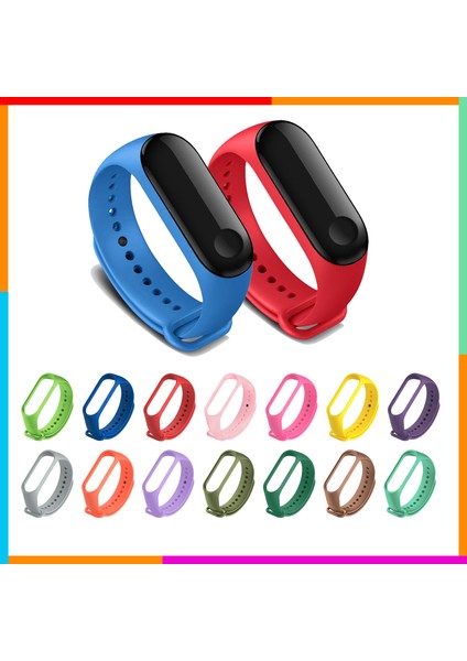 Xiaomi Mi Band 3 - Mi Band 4 Akıllı Bileklik Kordon Kayış Koyu Yeşil