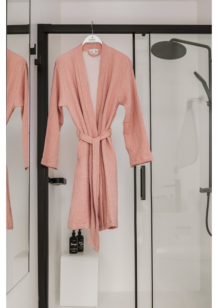 Cocoon %100 Pamuk Premium Bornoz Mercan Rengi / Açık Pembe