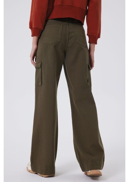Yüksek Bel Straight Haki Kadın Pantolon 241 Lcf 121019 Sandy Hakı modelleri