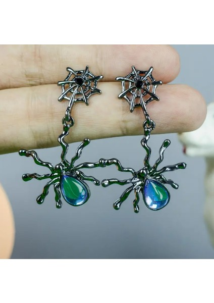 Y2K Örümcek Detaylı Gotik Küpe