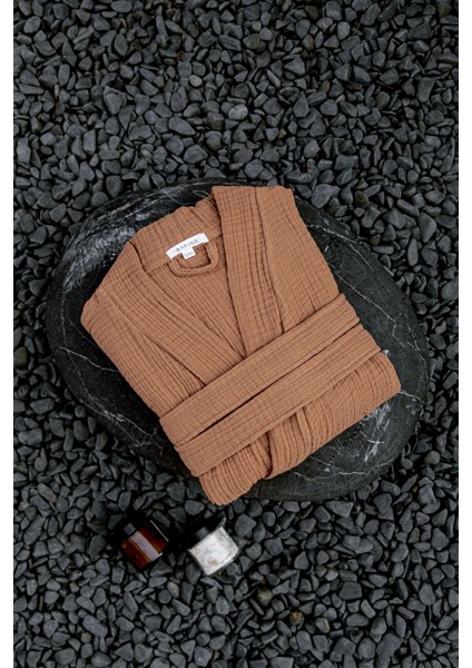 Cocoon %100 Pamuk Premium Bornoz Taba Rengi
