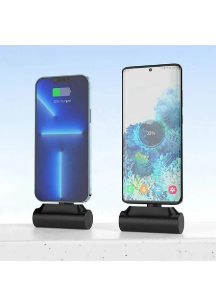Mini Type-C Uclu Powerbank 5000 mAh Harici Pil Kablosuz Taşınabilir Batarya Hızlı Şarj Powerbank modelleri