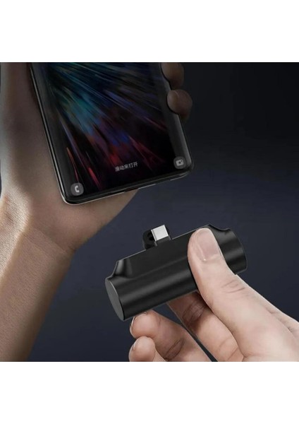 Mini Type-C Uclu Powerbank 5000 mAh Harici Pil Kablosuz Taşınabilir Batarya Hızlı Şarj Powerbank fırsatları
