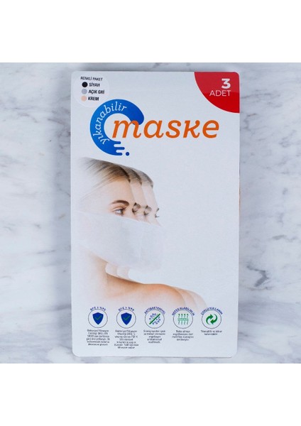 Loren 3 Adet Yıkanabilir Maske