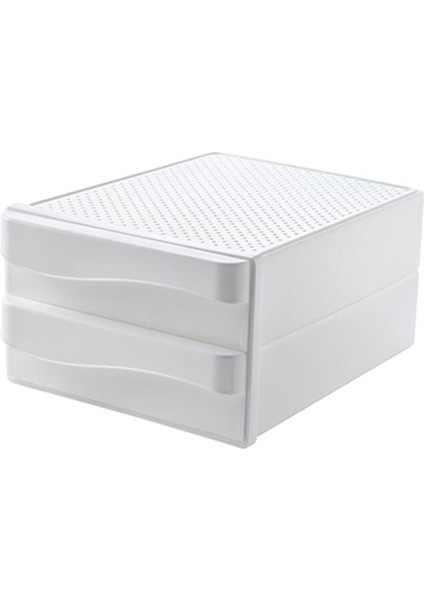 Plastik Saklama Çekmeceleri Kozmetik Kutusu Ev Masaüstü Takı Bitirme Çekmece Tuvalet Masası Cilt Bakım Rafı Beyaz (Yurt Dışından)