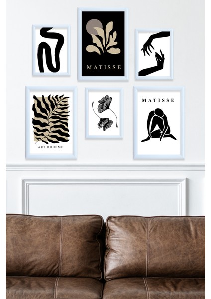 "matisse&picasso: Zamansız Minimalist Sanatın Buluşması Altılı Set Tablo"
