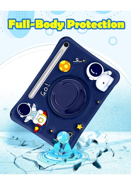 Samsung Galaxy Tab A 8.0 (2019) Standlı ve Boyun Askılı Astronot Figürlü Çocuk Tablet Kılıf SM-T290/ T295/ T297 fırsatları