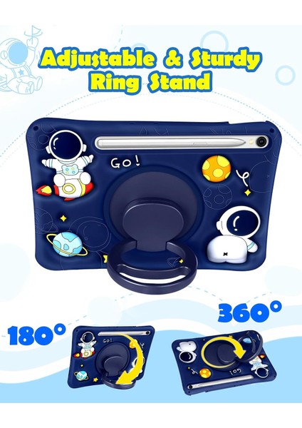 Samsung Galaxy Tab S7 Standlı ve Boyun Askılı Astronot Figürlü Çocuk Tablet Kılıf Sm- T870 T875 T878 fiyatları