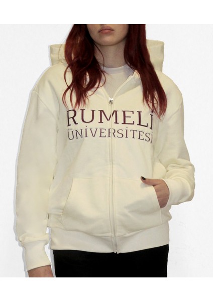 Naturel Beyaz Unisex Sweatshirt Rumeli Üniversitesi modelleri