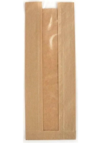 Pencereli Şemua Çizgili Baget Ekmek Fırın Kese Kağıdı - Orta Boy -15X33 Cm. -2.5 kg - Ort. 400 Ad