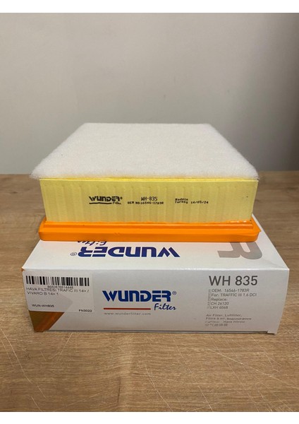 Wunder WH835 Hava Filtresi Renault Traffic 3 (2014 Sonrası) / Opel Vivaro B (2014 Sonrası)