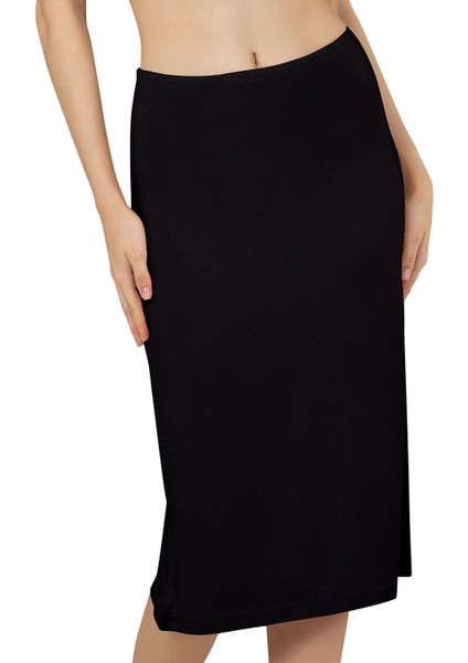 Kadın Viskon Diz Altı Uzun Astar Jüpon Kombinezon