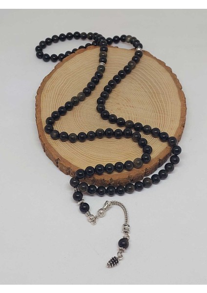 Golden & Siyah Obsidyen Taşı 99LUK Tesbih 8mm (1250) fırsatları