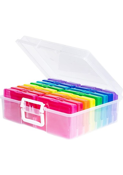 Şeffaf 4 x 6 Inç Fotoğraf Kılıfları ve Saplı Şeffaf Craft Keeper - 16 Iç Kutu Plastik Saklama Kabı Kutusu (Yurt Dışından)