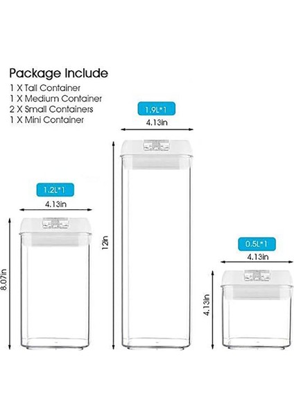Mühürlü Gıda Saklama Kabı, Kolay Kilitlenen Kapaklı Plastik Tahıl Kapları, Mutfağın Düzenlenmesi ve Depolanması Için (Yurt Dışından) fiyatları