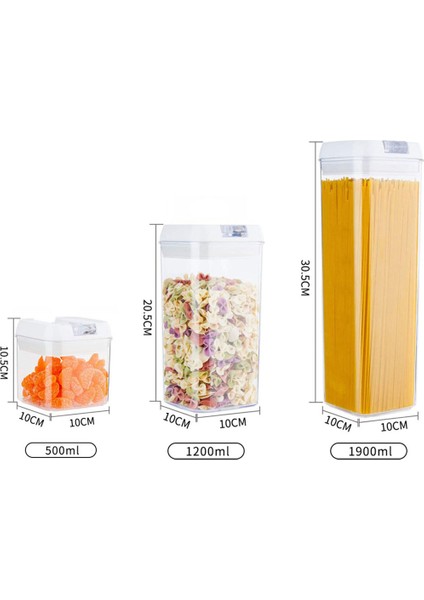 Mühürlü Gıda Saklama Kabı, Kolay Kilitlenen Kapaklı Plastik Tahıl Kapları, Mutfağın Düzenlenmesi ve Depolanması Için (Yurt Dışından) modelleri